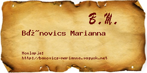 Bánovics Marianna névjegykártya